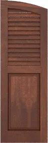 Arched  Crest  Sapele  Shutters