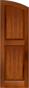 Arched Stone Harbor Mahogany Shutters