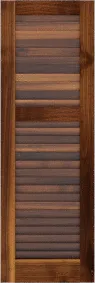 Louvered  Low  Country  Walnut  Shutters