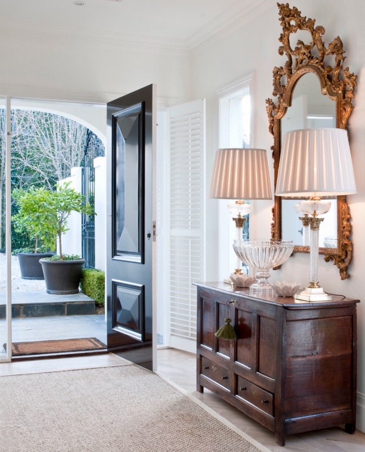 Custom Black Raised Panel Entry Door