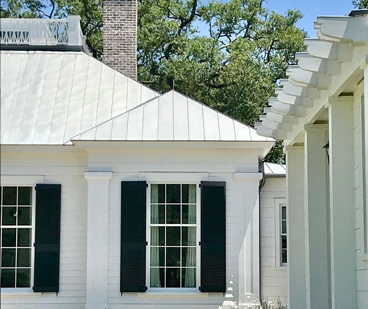 Beautiful Black Exterior Louvered Wooden Shutters