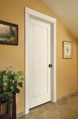 Painted Flat Panel Bathroom Door